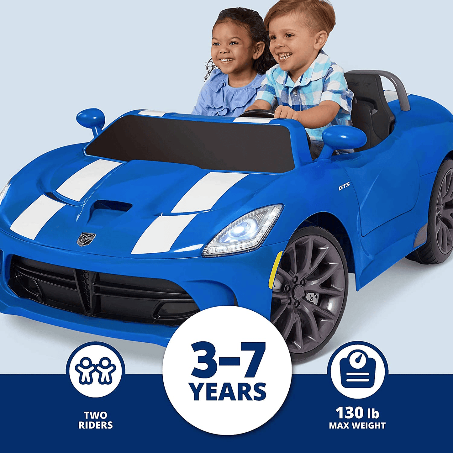 Kid Trax Dodge Viper SRT Convertible Toddler Ride-on Car, Suitable for Children aged 3 to 7 years