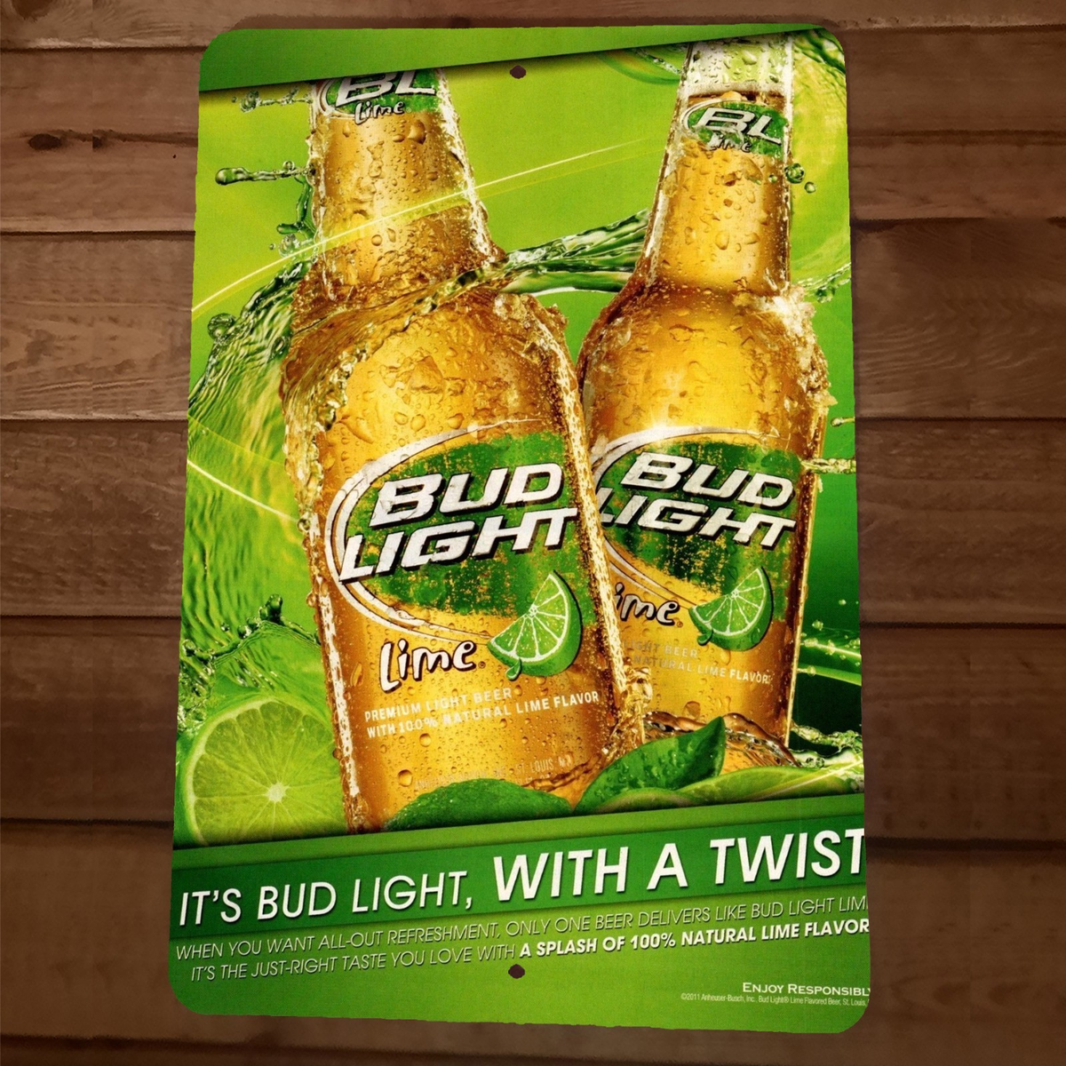 Bud Light Lime with a Twist 8x12 Metal Bar Man Cave Sign Beer Poster