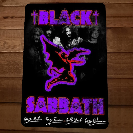 Reprint Signed poster Black Sabbath 8x12 Metal Wall Sign