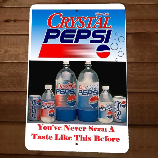 Crystal Pepsi 90s Poster Ad 8x12 Metal Wall Sign