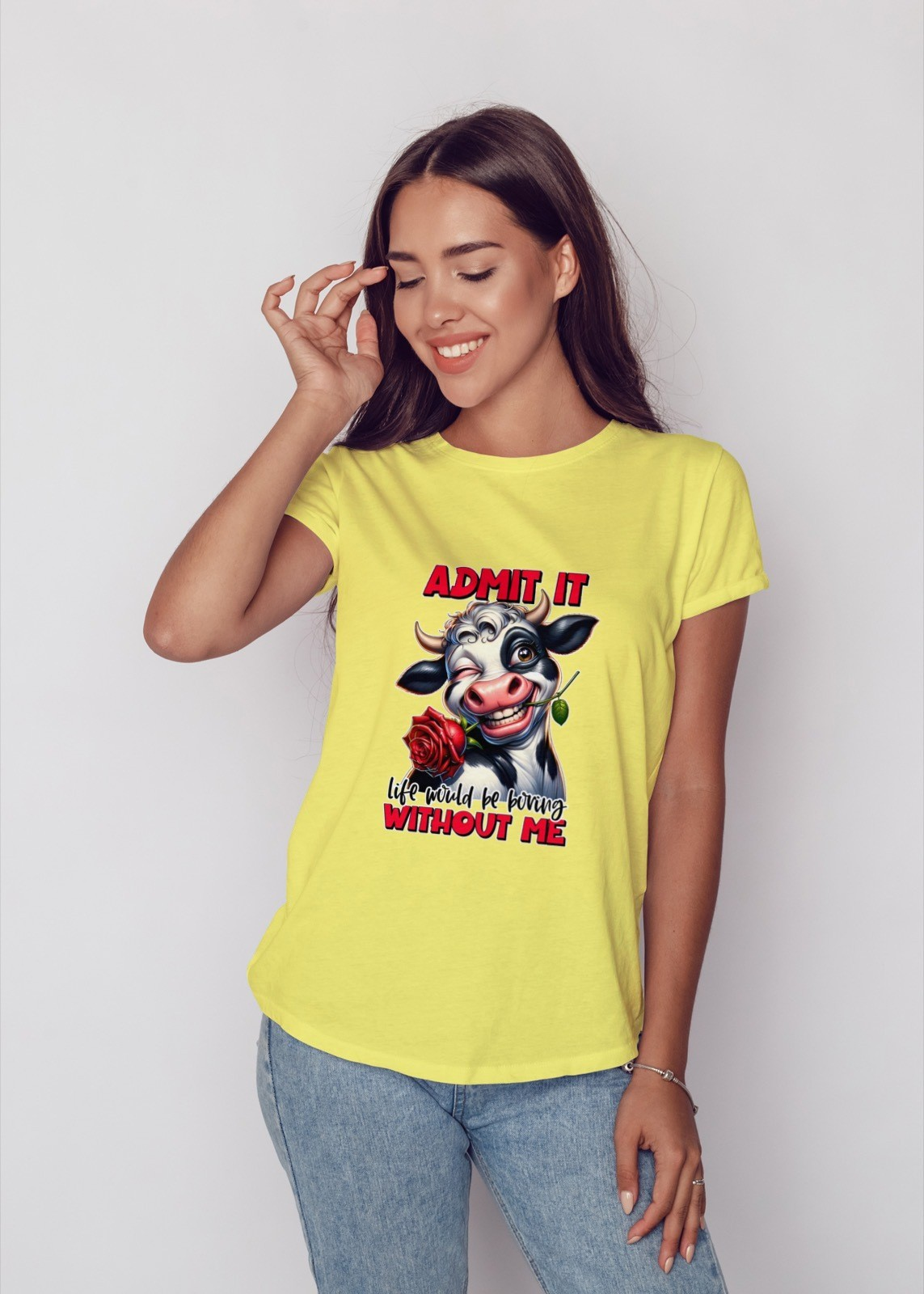 Admit It Life Would Be Boring Without Me Cow Mens T Shirt Mens T Shirt