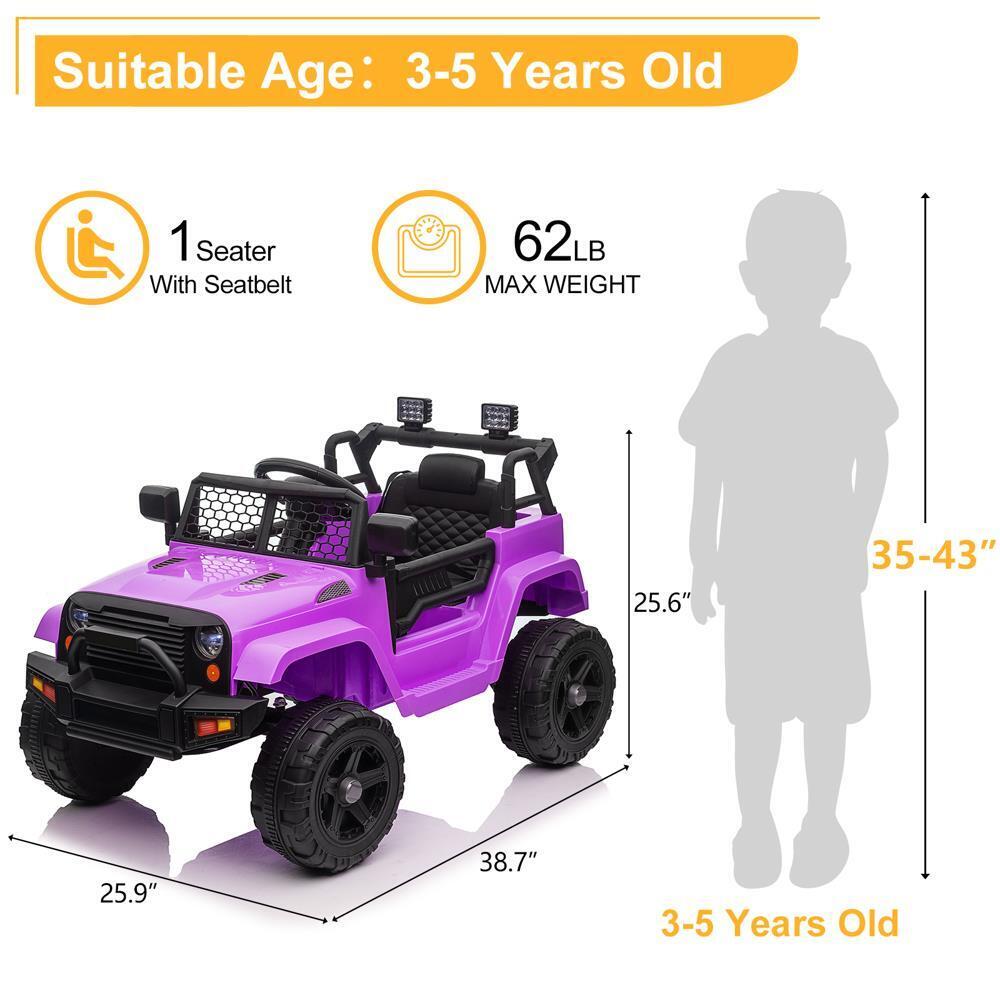 Electric Kids Ride On Car Truck with Remote Control, Music and 3 Speeds