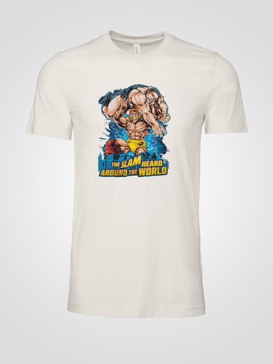 The Slam Heard Around the World Hogan Andre the Giant Mens T Shirt