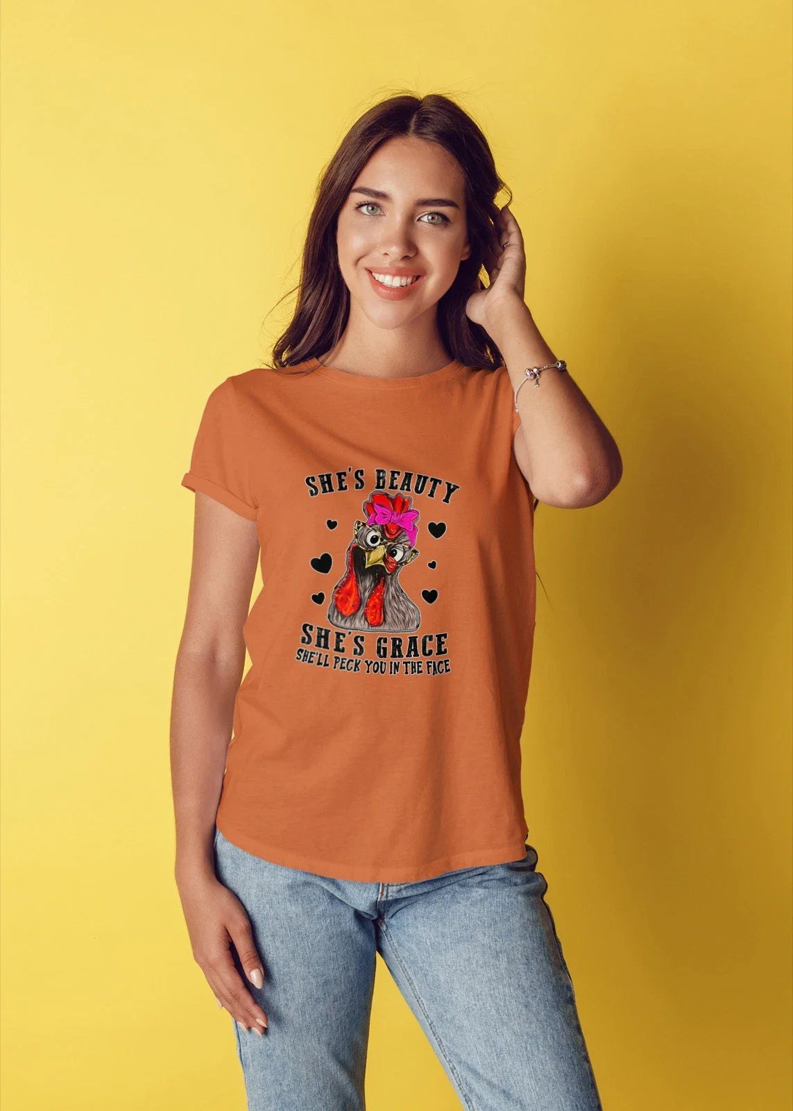 Shes Beauty Shes Grace Shell Peck You in the Face Mens T Shirt Mens T Shirt