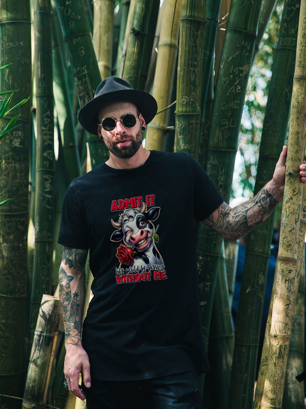 Admit It Life Would Be Boring Without Me Cow Mens T Shirt Mens T Shirt