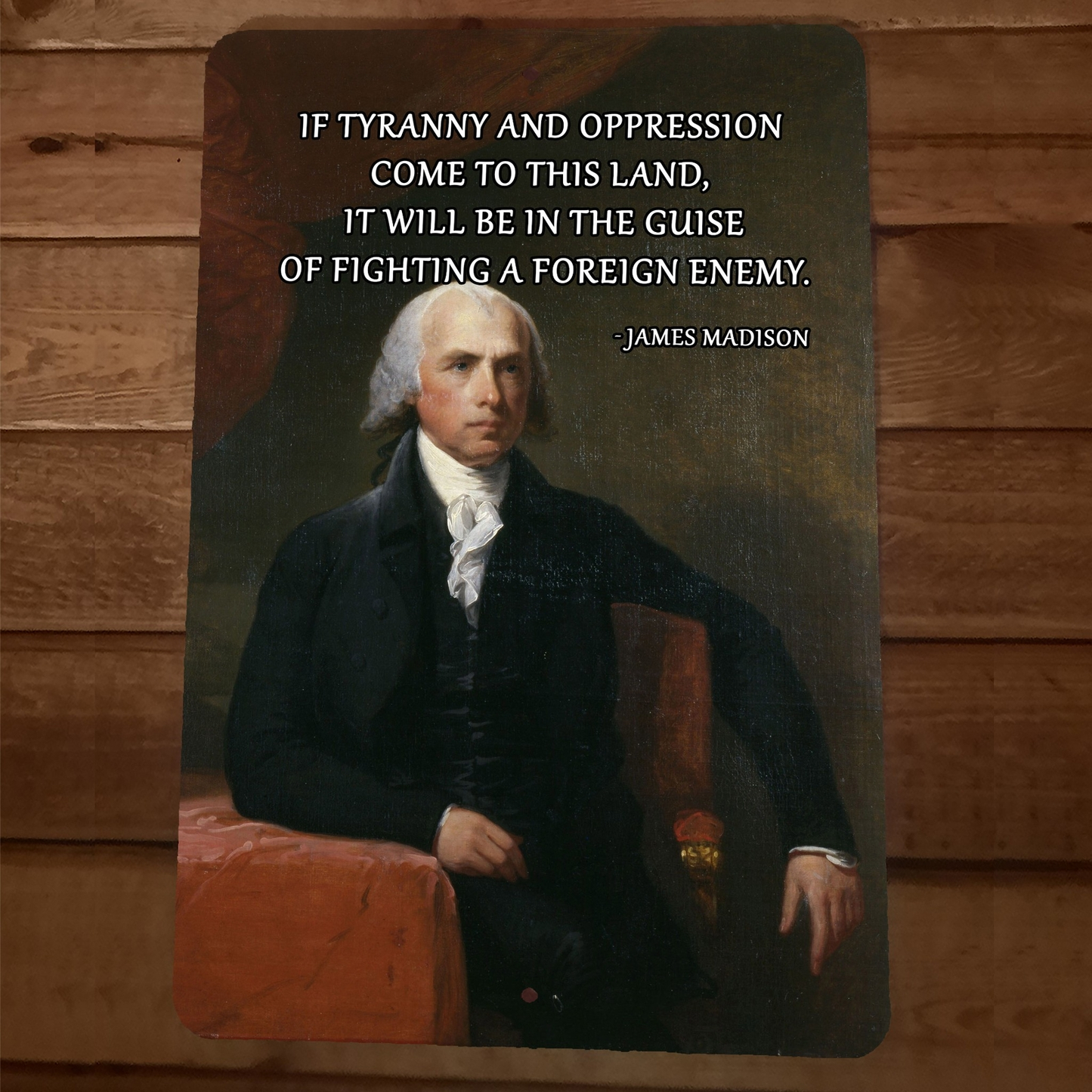 James Madison Founding Father Tyranny Quote 8x12 Metal Wall Sign We The People