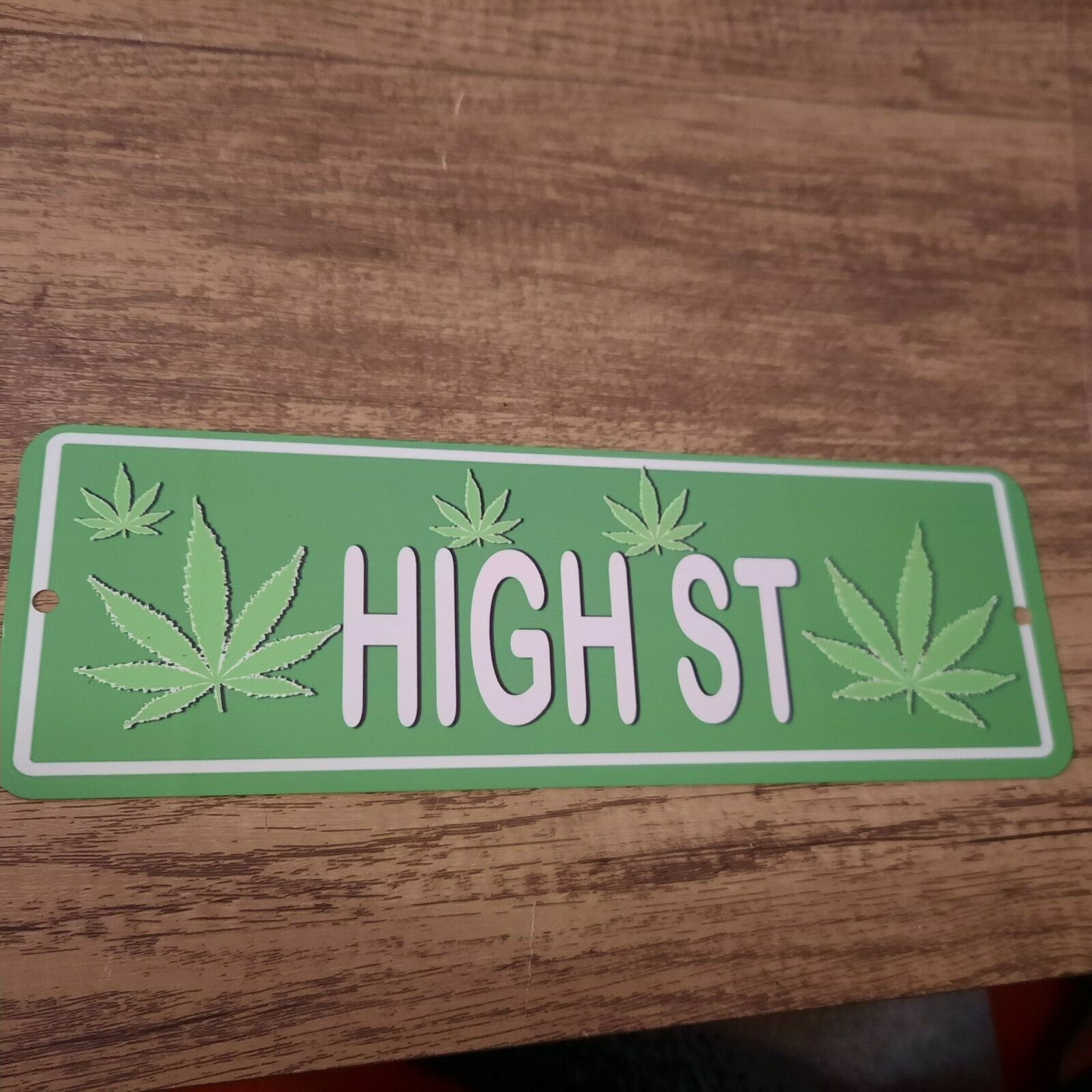 HIGH ST 420 Street Weed 3x12 Metal Wall Sign