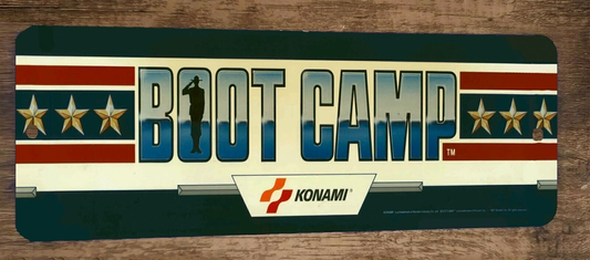 Boot Camp Arcade Video Game 3x12 Metal Wall Sign Marquee Banner Poster