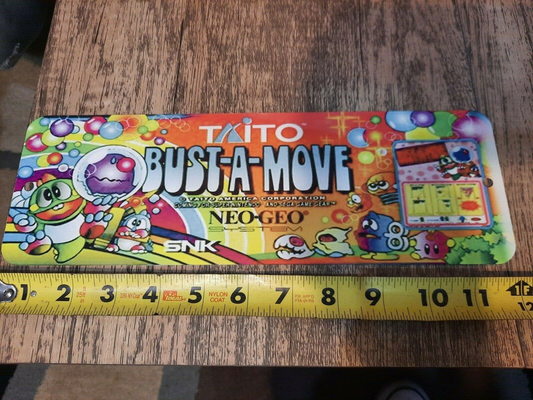 Bust a Move Classic Arcade Video Game Marquee Banner 3x12 Metal Wall Sign