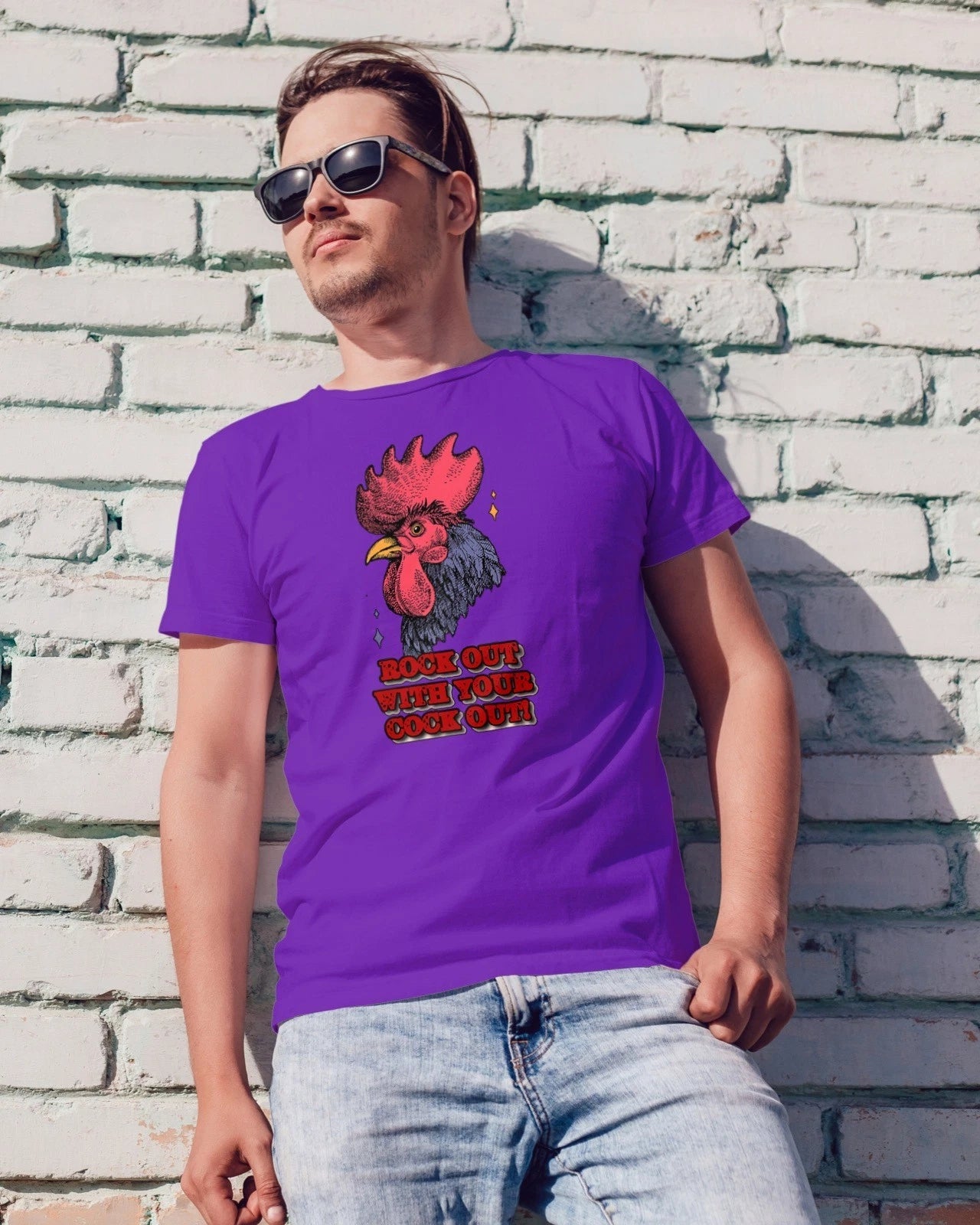 Rock Out With Your Cock Out Rooster Mens T Shirt