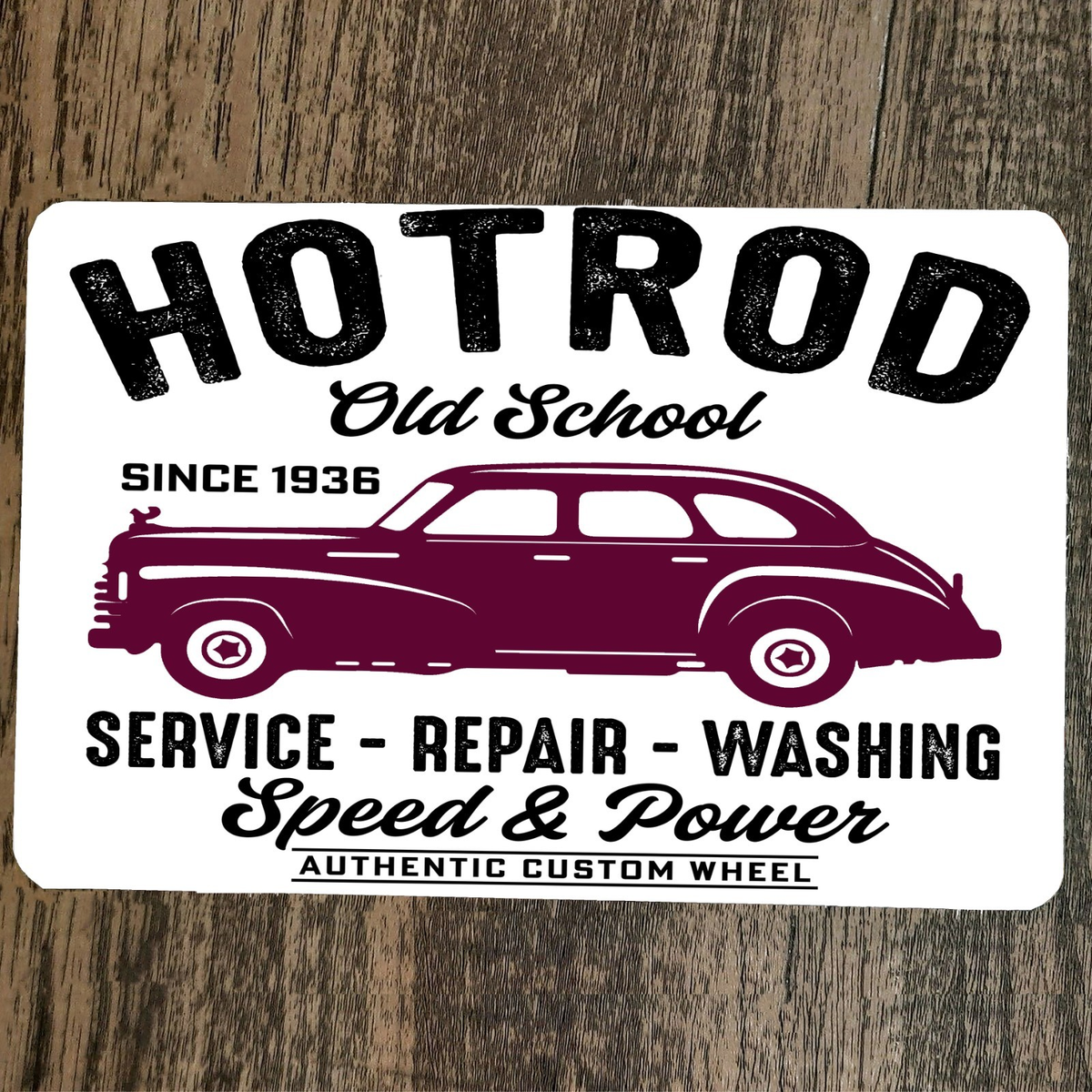 Hot Rod Old School Since 1936 Speed & Power Custom 8x12 Metal Classic Car Sign
