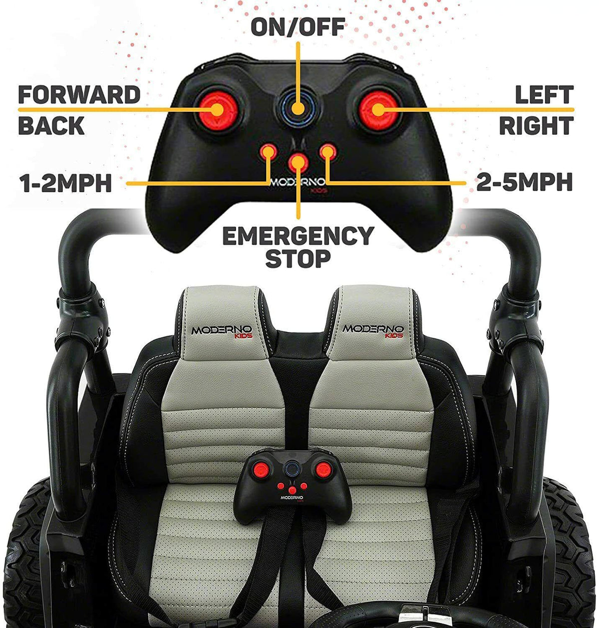 24V Dual-Seater Children's Ride-On Fire Truck Jeep, 2 Strong Motors, Rubber Wheels + Remote Control