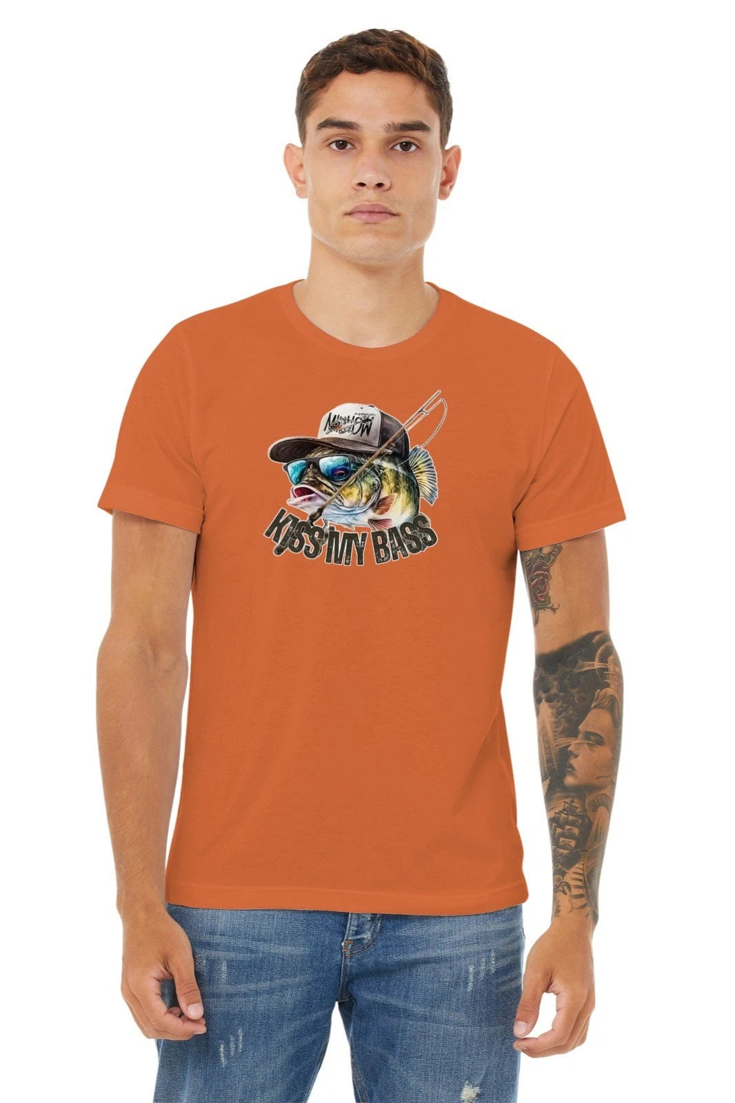 Kiss My Bass Fish  Mens T Shirt