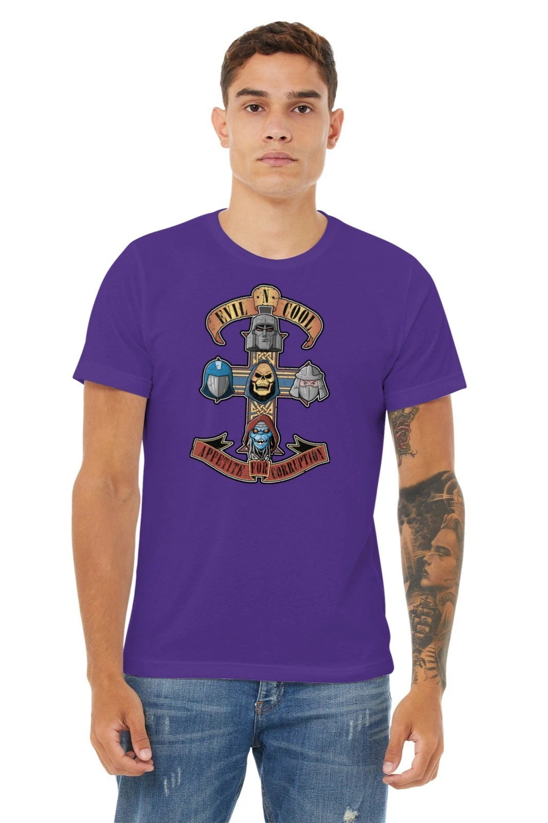 Appetite for Corruption 1980s Retro Cartoon Villains Mens T Shirt