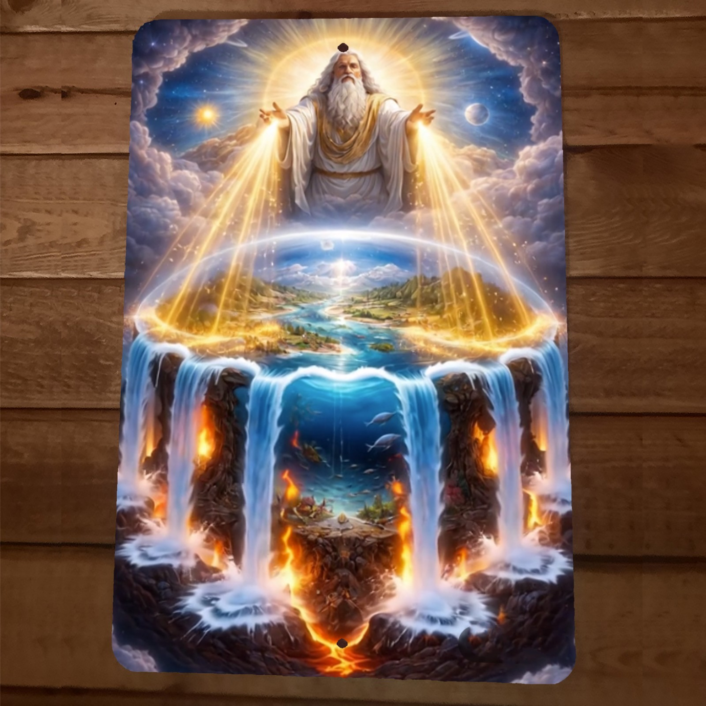 5th Dimension  Flat Earth God Artwork 8x12 Metal Wall Sign