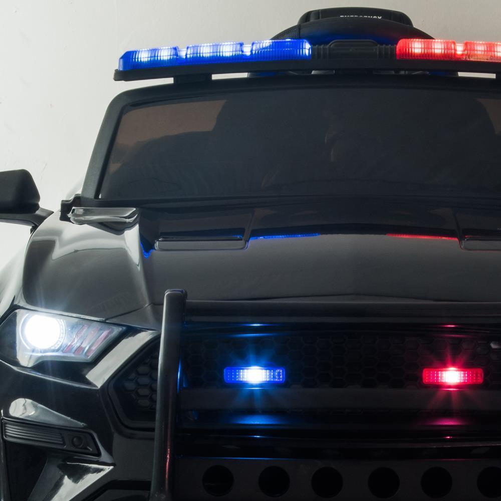 Highway Patrol Police Ride On Car Toy with Remote Control for Kids - Black