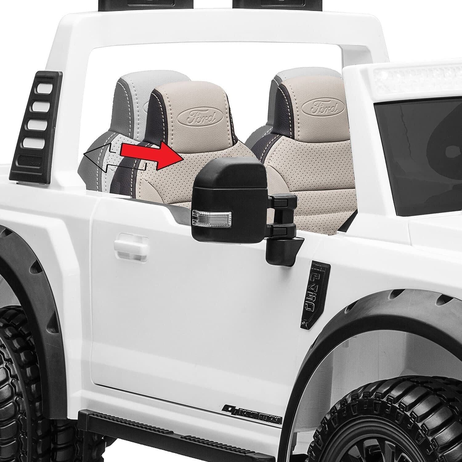 24V FORD F450 SPECIAL EDITION CHILDREN'S ELECTRIC VEHICLE TRUCK DOUBLE SEATER HEADLIGHTS WITH REMOTE CONTROL - BLACK