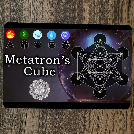 Sacred Geometry Metatrons Cube  8x12 Metal Wall Sign