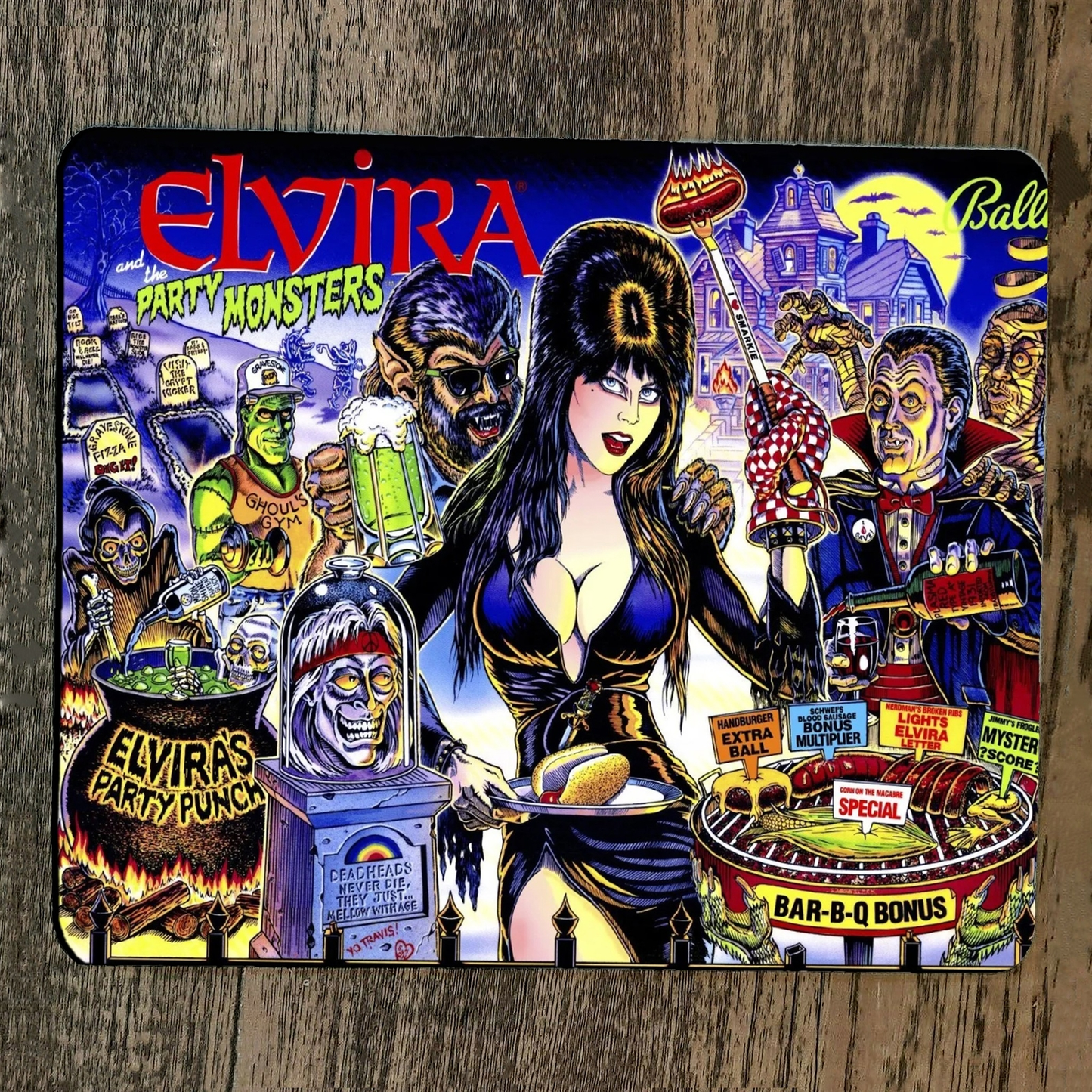 Mouse Pad Mistress of the Dark Queen Elvira and the Party Monsters