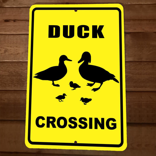 Duck Crossing 8x12 Metal Wall Sign Animal Poster