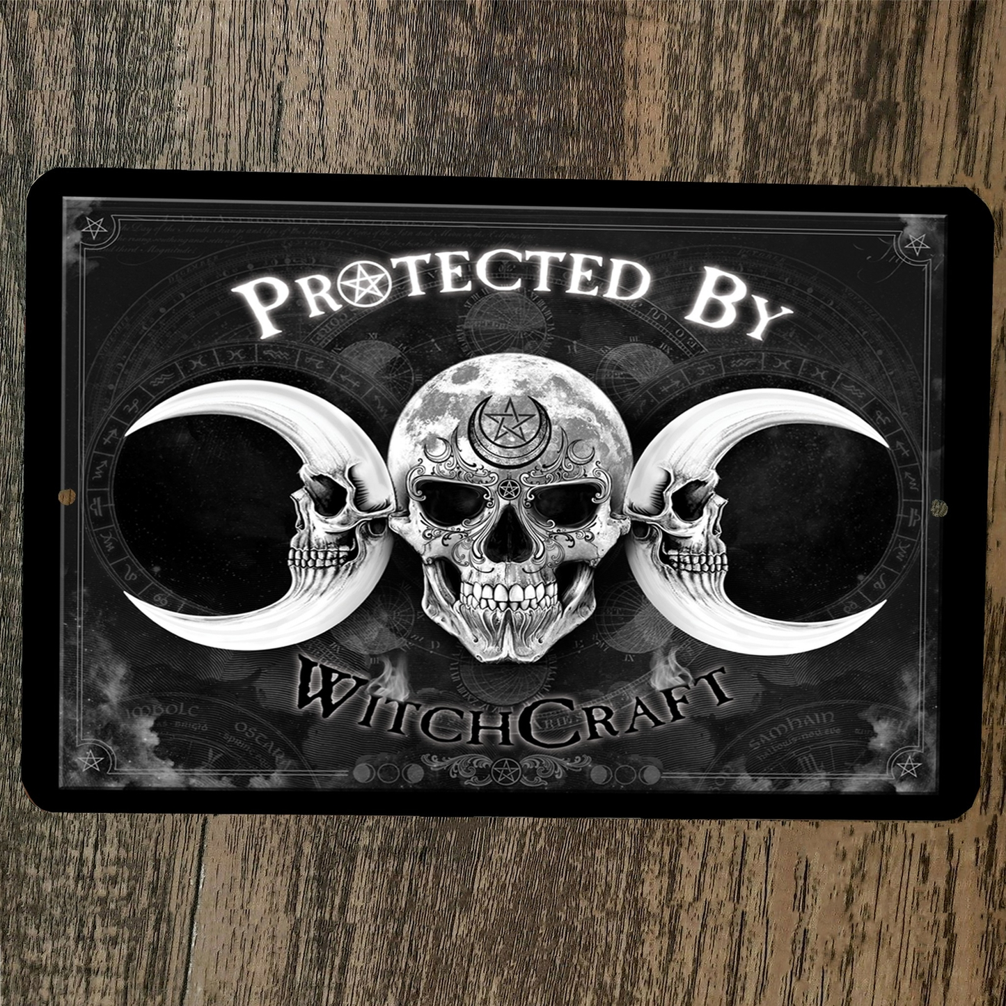 Protected By Witchcraft 8x12 Metal Wall Sign Garage Poster