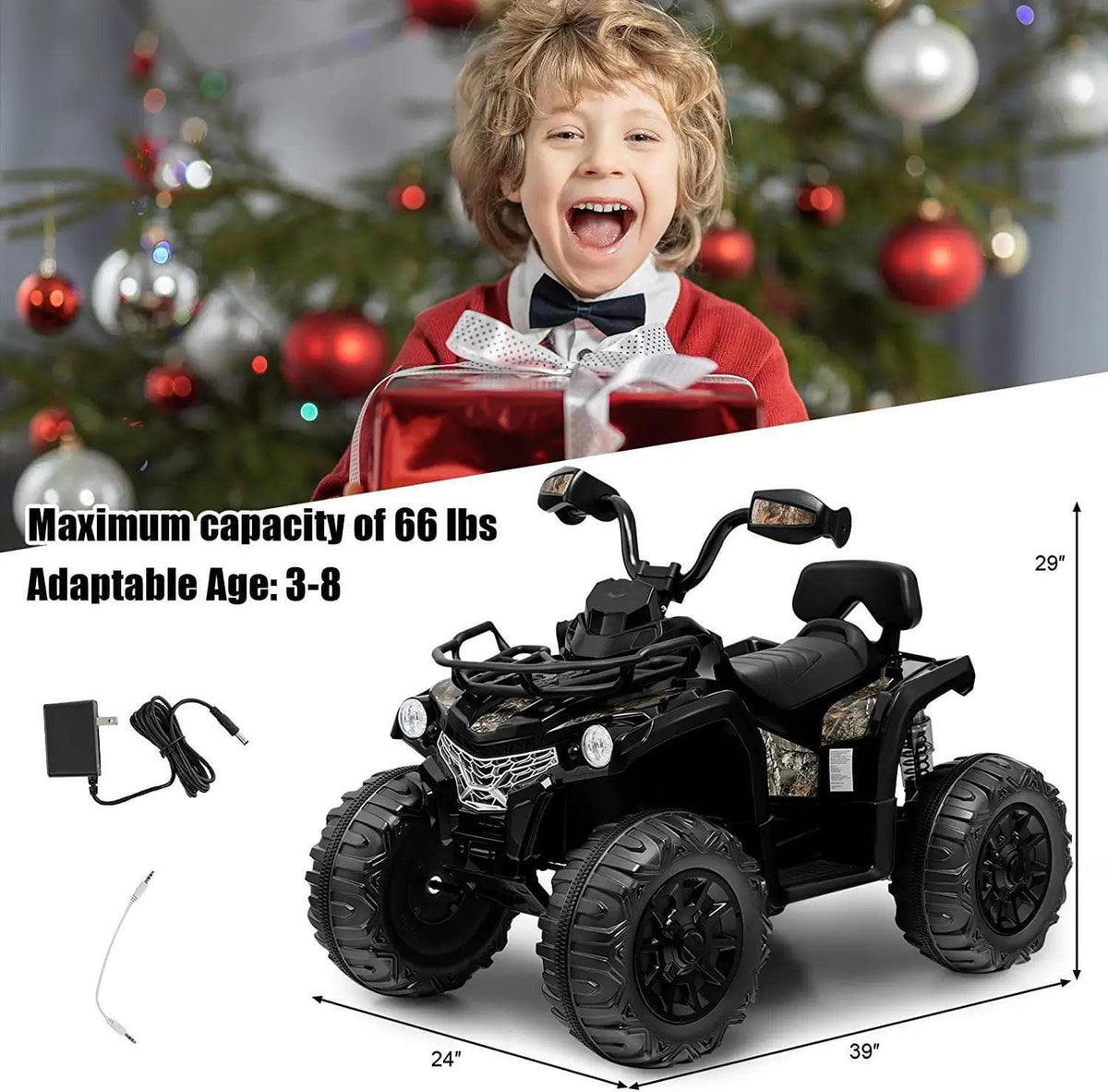 PRORIDER 12V Children's Electric ATV Quad Bike with Two Speeds