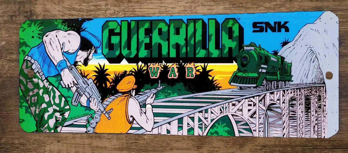 Guerilla War Arcade Video Game 3x12  Metal Wall Sign Marquee Banner Poster