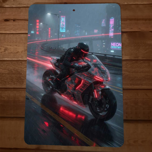 Neon Crotch Rocket Motorcycle Biker 8x12 Metal Wall Animal Sign