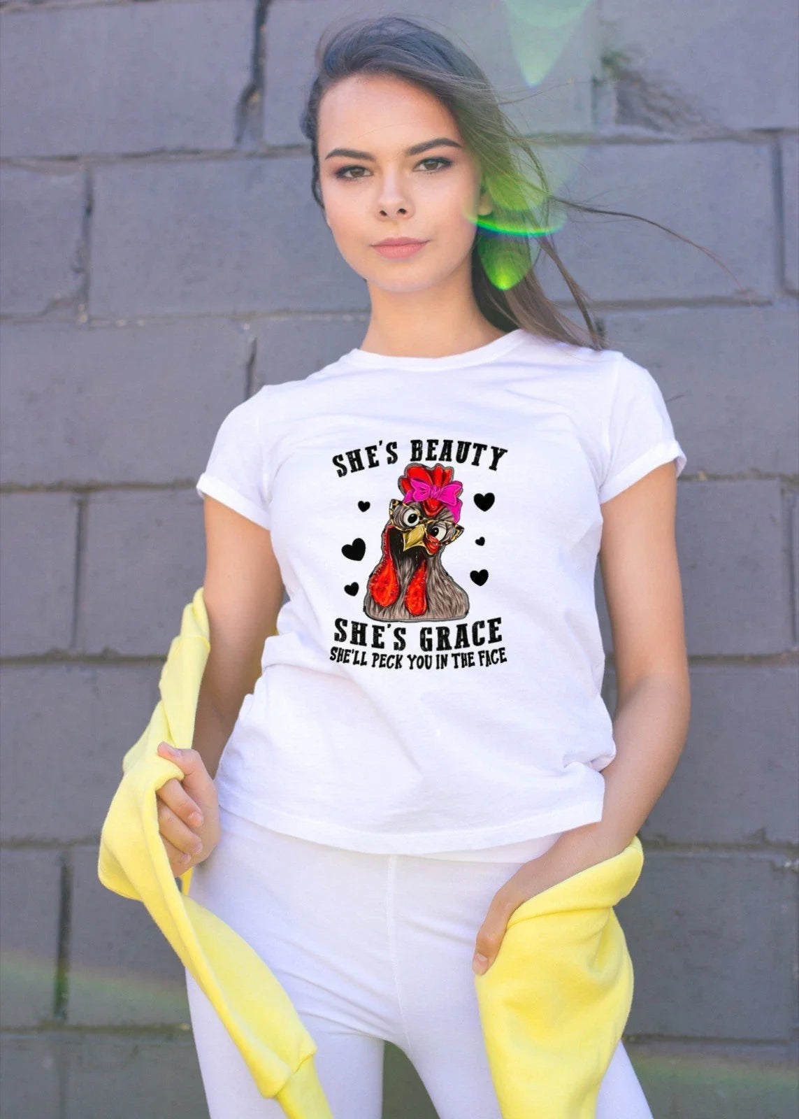 Shes Beauty Shes Grace Shell Peck You in the Face Mens T Shirt Mens T Shirt