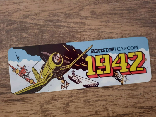 1942 Classic War Plane Arcade Marquee Banner 3x12 Metal Wall Sign