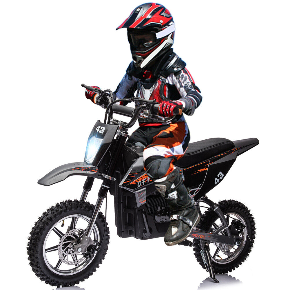 Electric Dirt Bike for Kids with LED Lamp and Brushed Motor - 36V Ride On Motorcycle