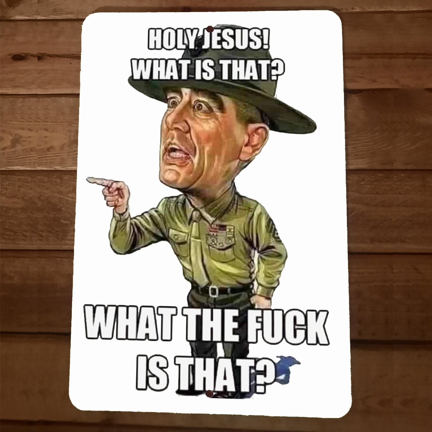 8x12 Metal Wall Sign Holy Jesus What The Fuck is That Full Metal Jacket