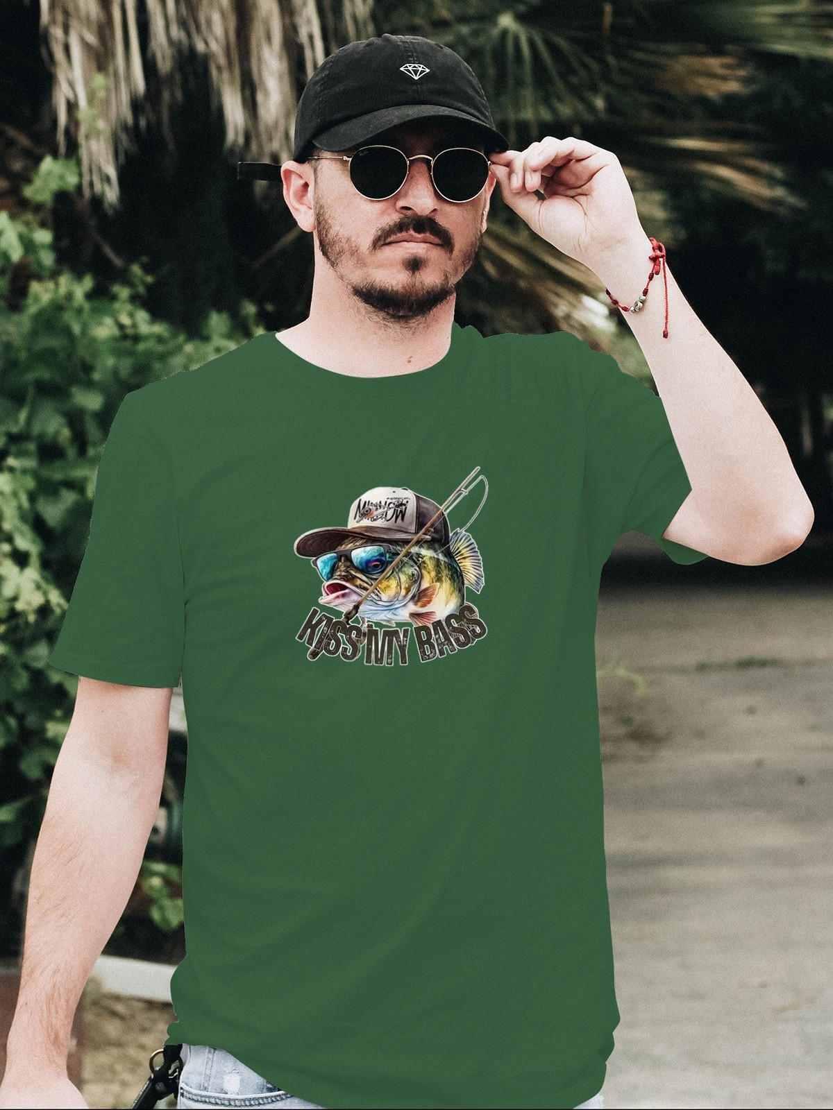 Kiss My Bass Fish  Mens T Shirt