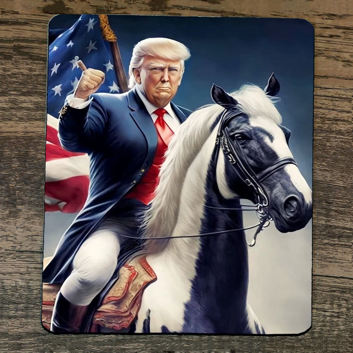 Mouse Pad Donald #45 Trump 2024 USA on Horse