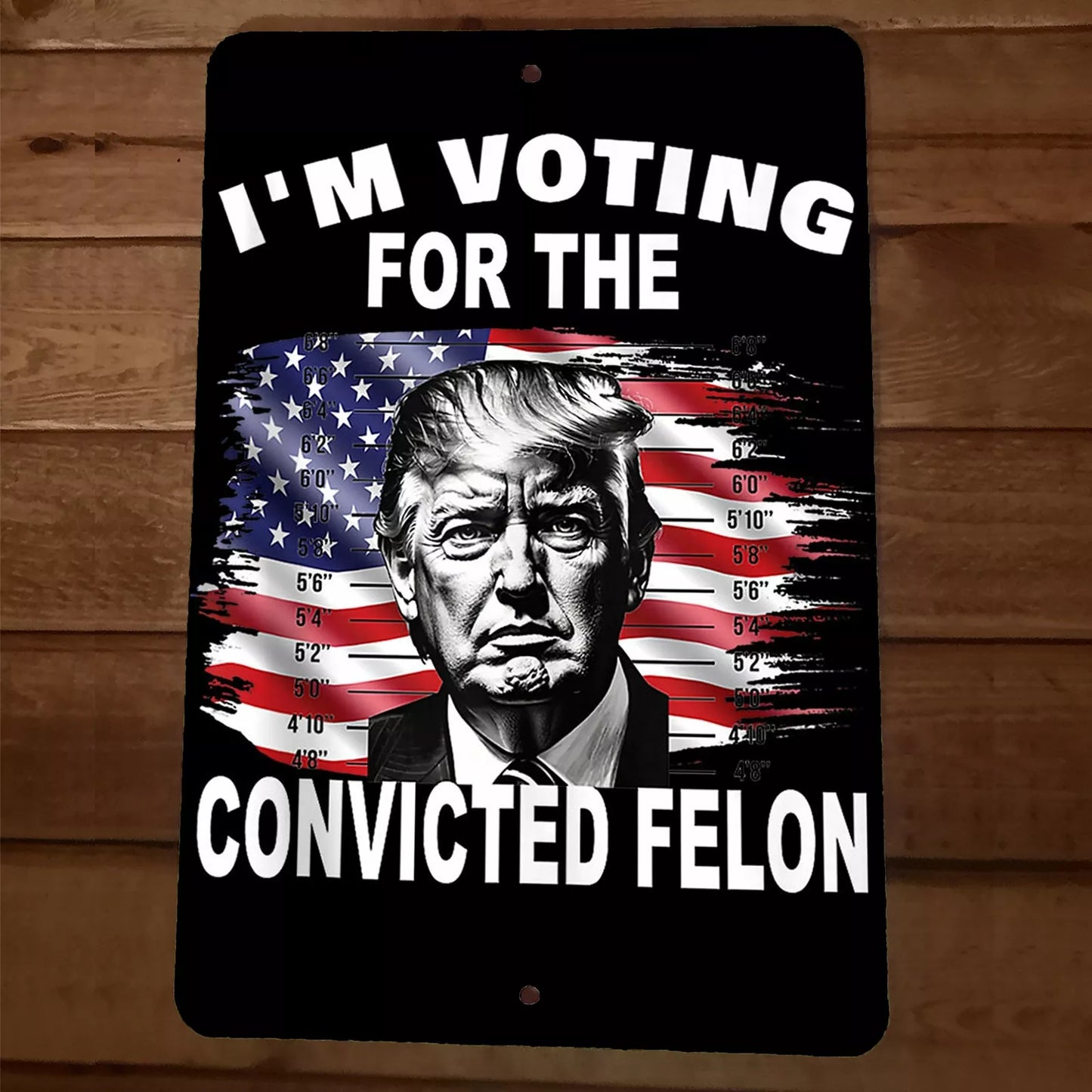 8x12 Metal Wall Im Voting For The Convicted Felon Donald Trump