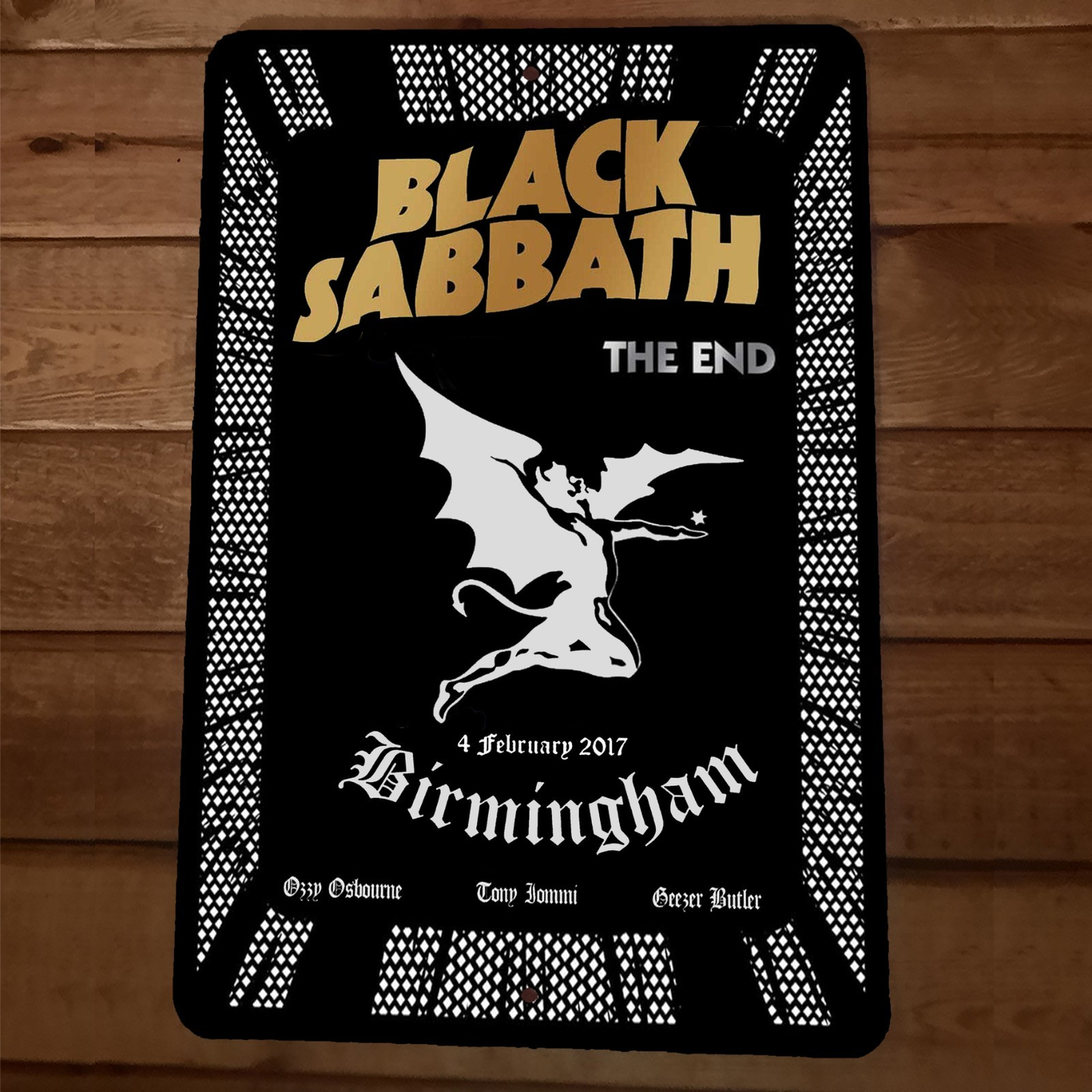 Black Sabbath The End Birmingham cover art 8x12 Metal Wall Sign
