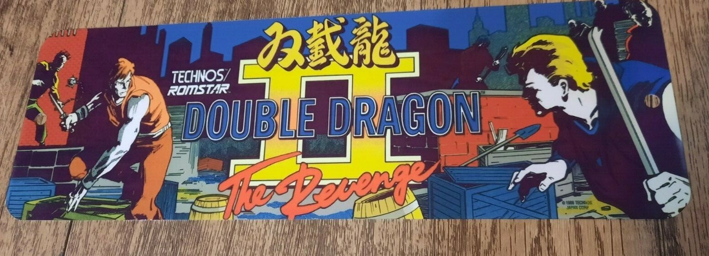 Double Dragon 2 II Classic Arcade Marquee Banner 3x12  Metal Wall Sign