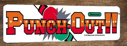 PUNCH OUT Arcade Marquee 3x12 Metal Wall Sign