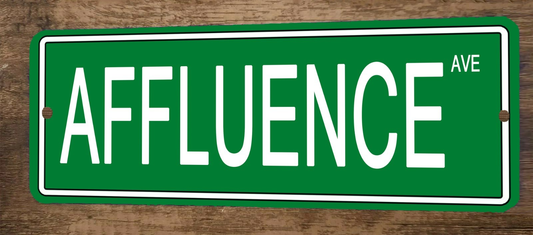 Affluence Ave 4x12 Metal Wall Sign Banner Poster Green Steet Sign