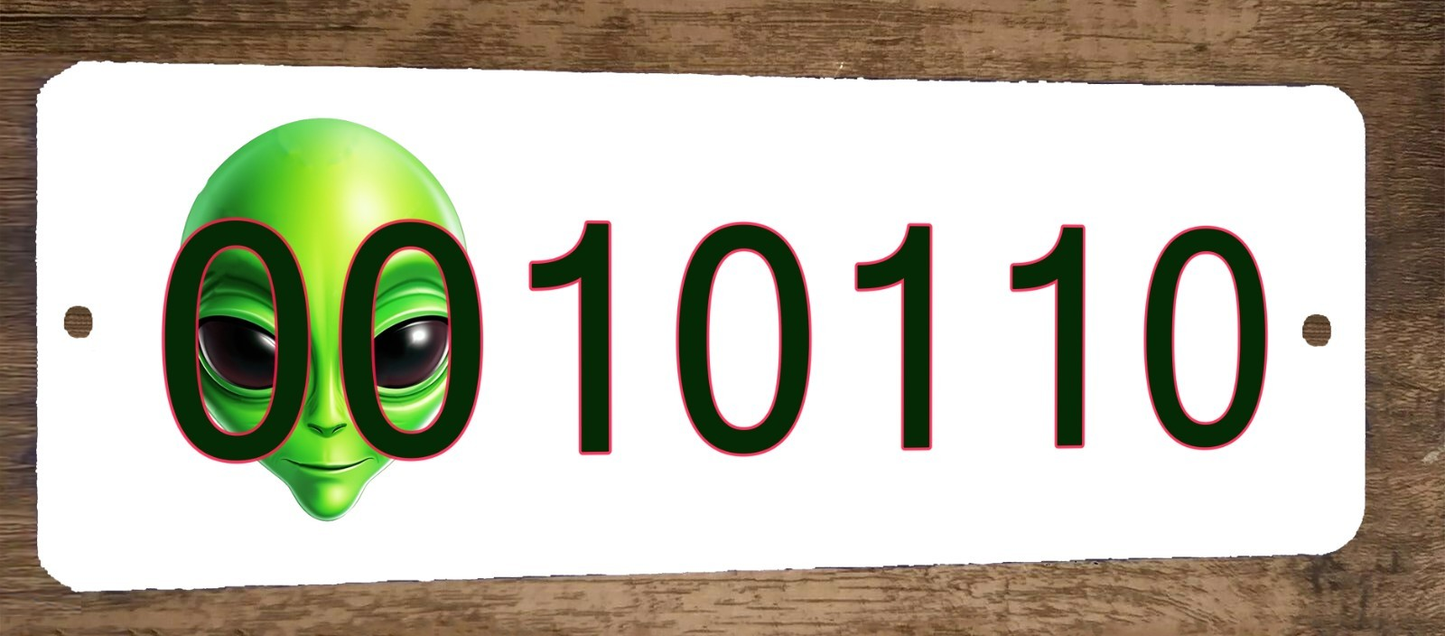 Matrix Master Cheat Code 0010110 Alien Face 3x12 Metal Wall Marquee Banner Sign