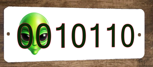 Matrix Master Cheat Code 0010110 Alien Face 3x12 Metal Wall Marquee Banner Sign