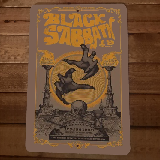 Ouija Board Black Sabbath 8x12 Metal Wall Sign