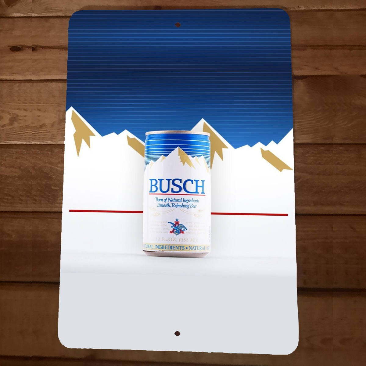 Busch Beer Poster Ad 8x12 Metal Bar Man Cave Sign