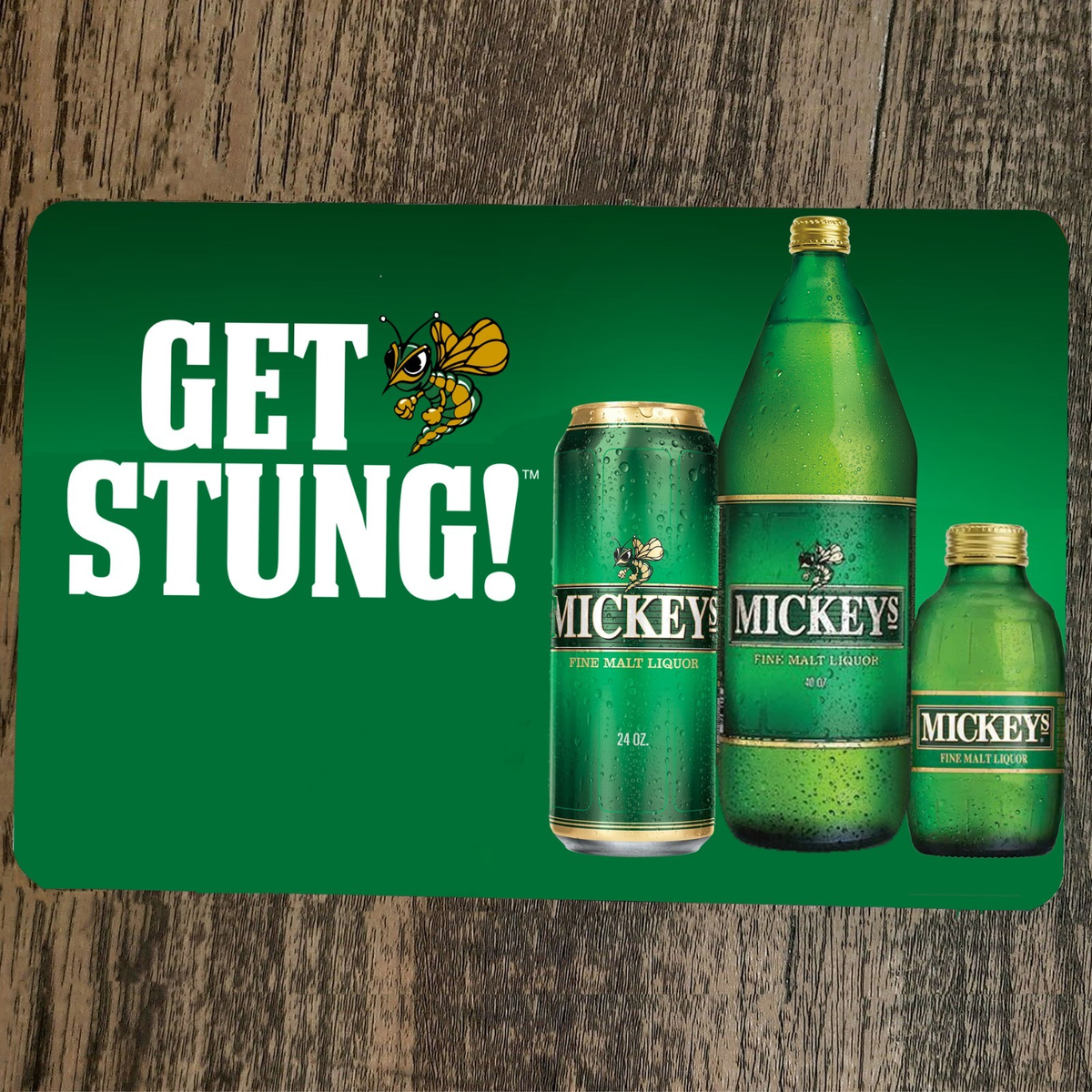 Get Stung Mickeys Fine Malt Liquor 8x12 Metal Bar Man Cave Sign Beer Poster #2
