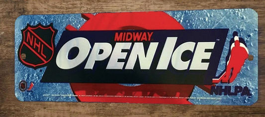 Open Ice Hockey NHL Arcade Video Game 3x12 Metal Wall Sign Marquee Banner Poster