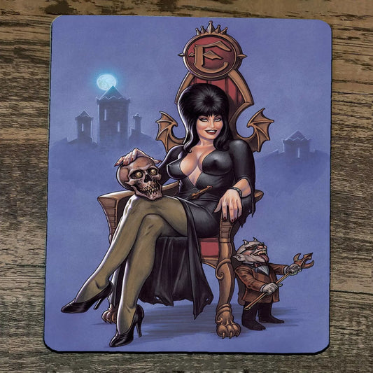 Mouse Pad Mistress of the Dark Queen Elvira on Throne