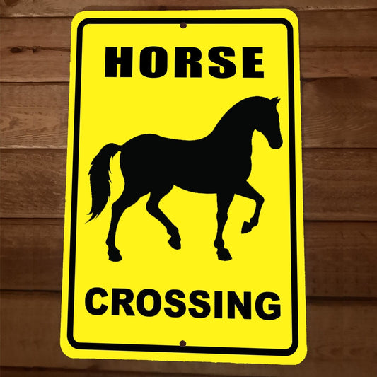Horse Crossing 8x12 Metal Wall Sign Animal Poster