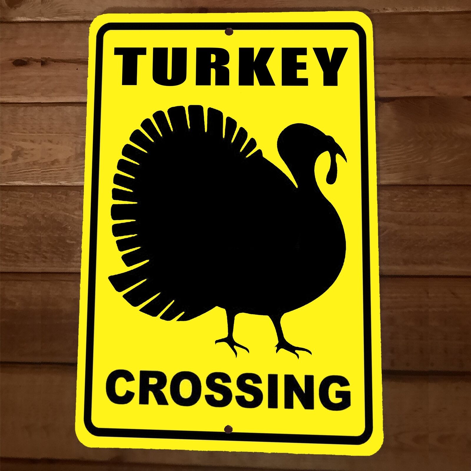 Turkey Crossing 8x12 Metal Wall Sign Animal Poster – Sign Junky
