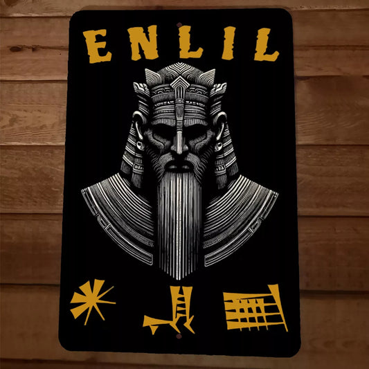 Egyptian Anunnaki Sumerian King of Gods Enlil 8x12 Metal Wall Sign