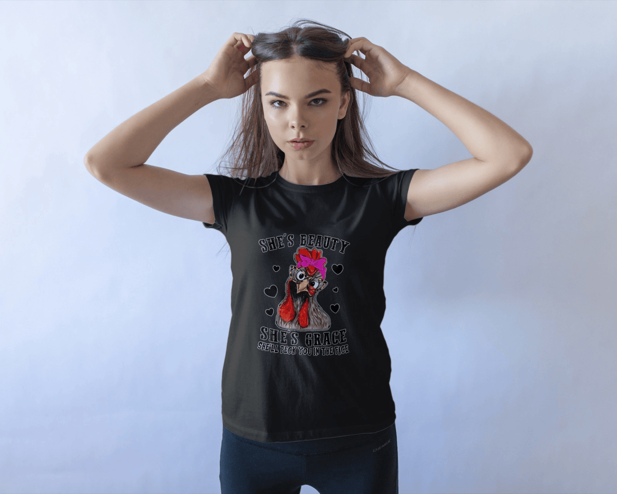 Shes Beauty Shes Grace Shell Peck You in the Face Mens T Shirt Mens T Shirt